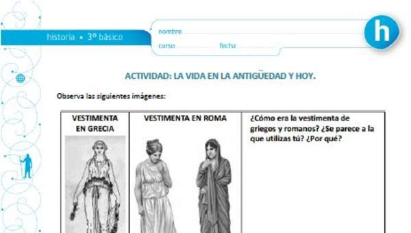 La vida en la Antigüedad y hoy La vida en la Antigüedad y hoy