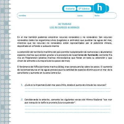 Los recursos marinos Los recursos marinos