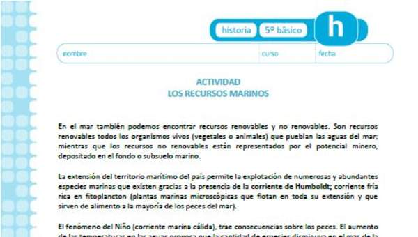 Los recursos marinos Los recursos marinos