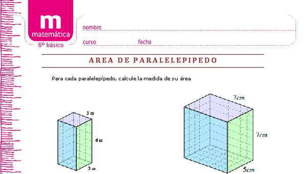Área de paralelepípedo Área de paralelepípedo