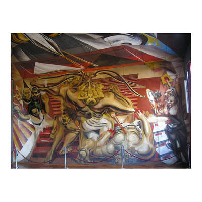 Mural de Siqueiros en Escuela México. Muro Norte Mural de Siqueiros en Escuela México. Muro Norte