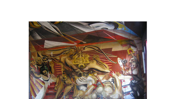 Mural de Siqueiros en Escuela México. Muro Norte Mural de Siqueiros en Escuela México. Muro Norte