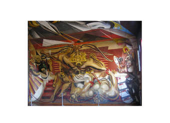 Mural de Siqueiros en Escuela México. Muro Norte Mural de Siqueiros en Escuela México. Muro Norte