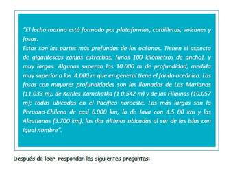 Características del fondo marino Características del fondo marino