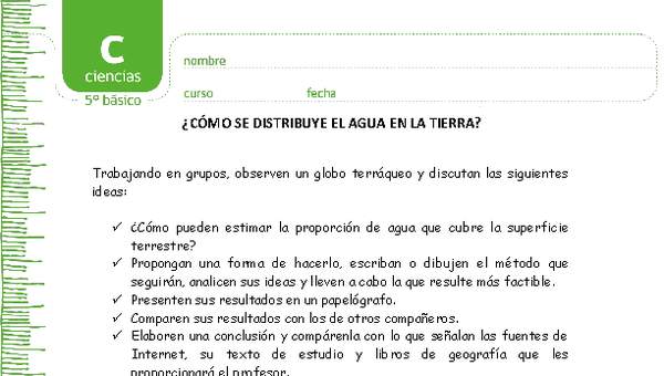 Distribución del agua en la tierra Distribución del agua en la tierra