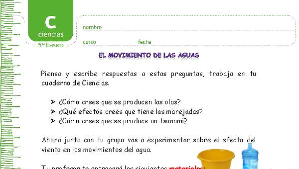 El movimiento de las aguas El movimiento de las aguas