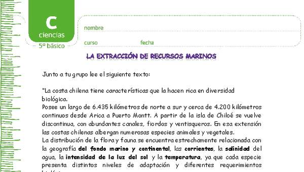 Extracción de recursos marinos Extracción de recursos marinos