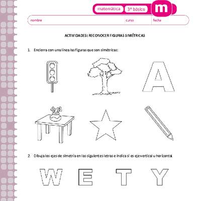 Reconocer figuras simétricas Reconocer figuras simétricas