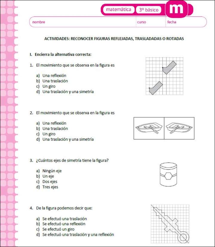 Reconocer figuras reflejadas, trasladadas o rotadas Reconocer figuras reflejadas, trasladadas o rotadas