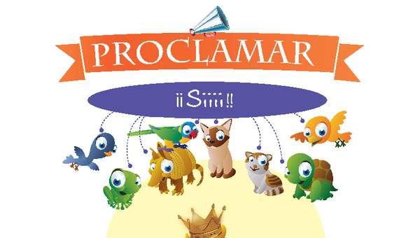 Afiche de vocabulario: proclamar Afiche de vocabulario: proclamar
