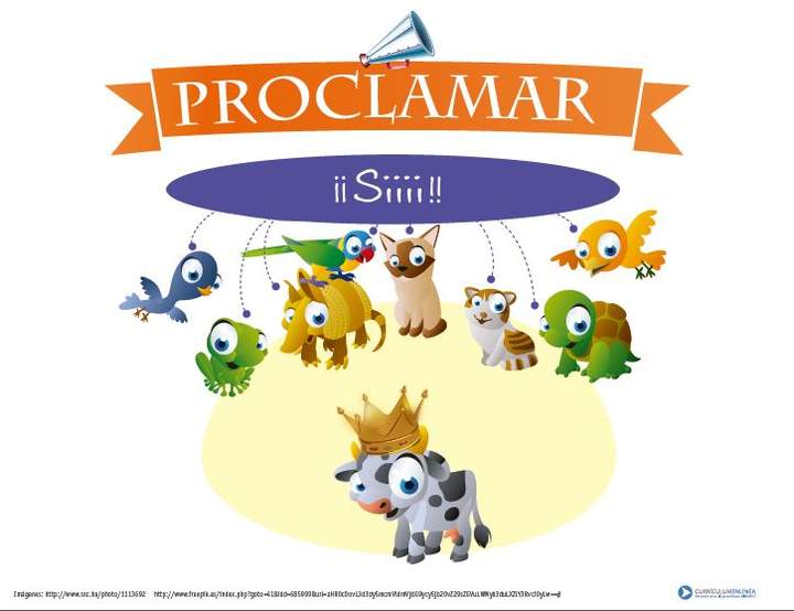 Afiche de vocabulario: proclamar Afiche de vocabulario: proclamar