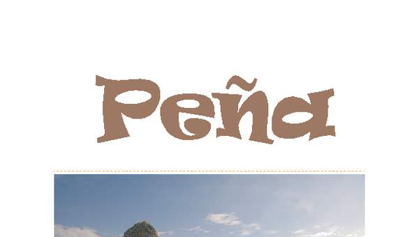 Afiche de vocabulario: peña Afiche de vocabulario: peña