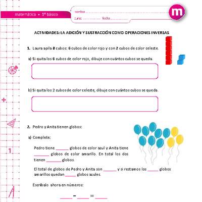La adición y sustracción como operaciones inversas La adición y sustracción como operaciones inversas