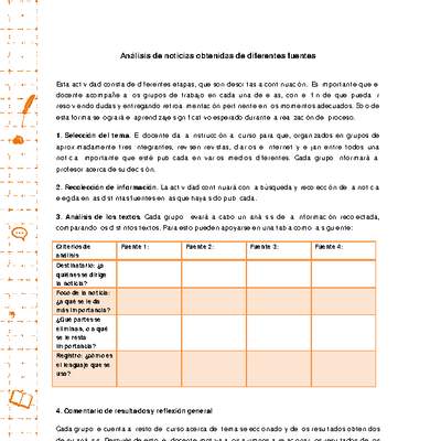 Análisis de noticias obtenidas de diferentes fuentes Análisis de noticias obtenidas de diferentes fuentes