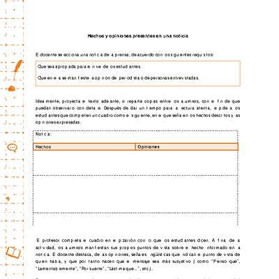 Hechos y opiniones presentes en una noticia Hechos y opiniones presentes en una noticia