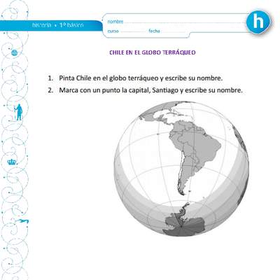 Chile en el globo terráqueo Chile en el globo terráqueo