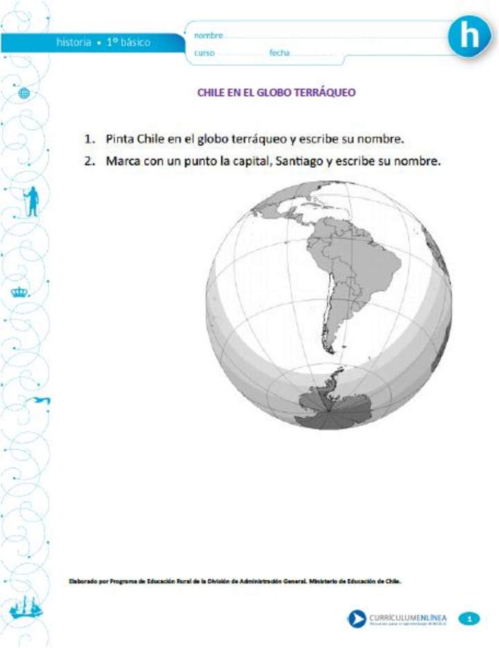 Chile en el globo terráqueo Chile en el globo terráqueo