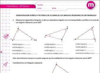 Demostración teórica y pictórica de la suma de los ángulos interiores de un triángulo Demostración teórica y pictórica de la suma de los ángulos interiores de un triángulo