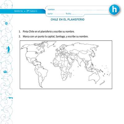 Chile en el planisferio Chile en el planisferio