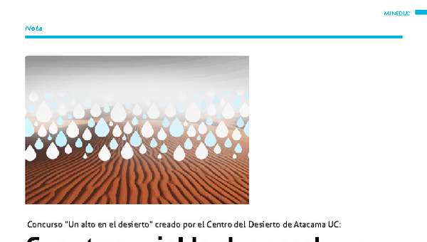 Con atrapanieblas los escolares nortinos quieren combatir la desertificación