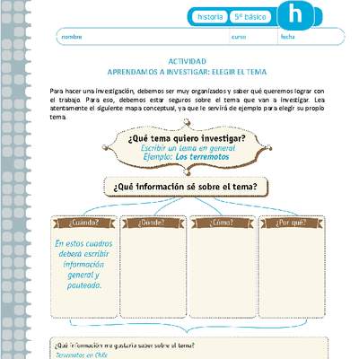 Aprendamos a investigar: Elegir el tema Aprendamos a investigar: Elegir el tema