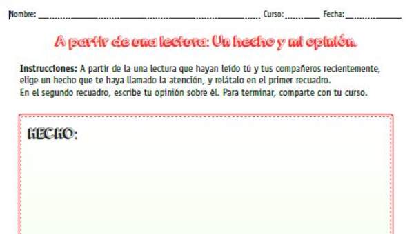 Hecho y opinión Hecho y opinión