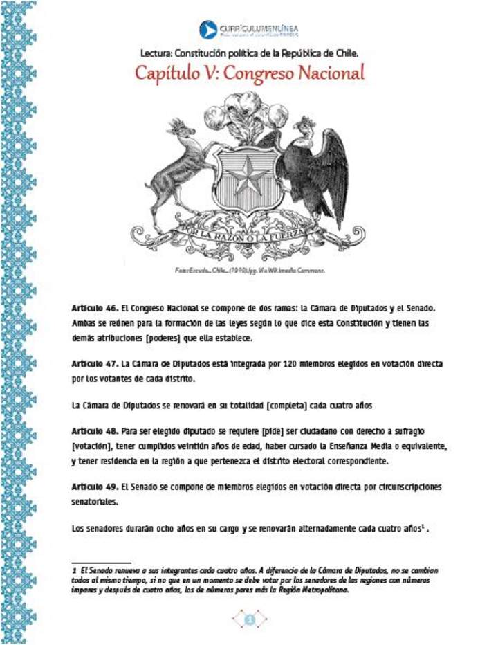 Constitución de Chile: Congreso Nacional Constitución de Chile: Congreso Nacional