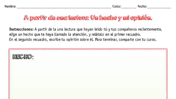 Hecho y opinión Hecho y opinión