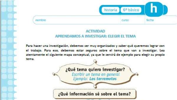 Aprendamos a investigar: Elegir el tema Aprendamos a investigar: Elegir el tema