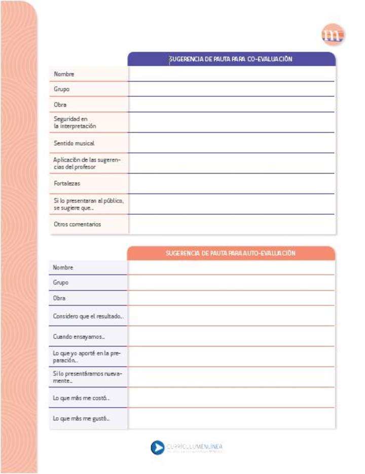 Pautas de evaluación Pautas de evaluación