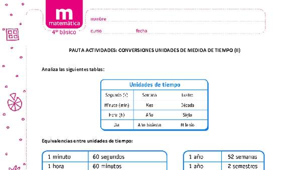 Conversiones unidades de medida de tiempo (II) Conversiones unidades de medida de tiempo (II)