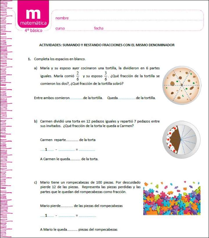 Sumando y restando fracciones con el mismo denominador Sumando y restando fracciones con el mismo denominador