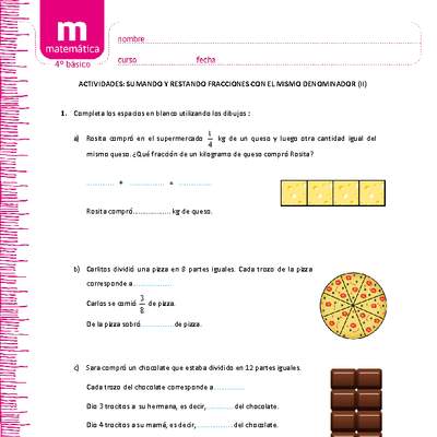 Sumando y restando fracciones con el mismo denominador (II) Sumando y restando fracciones con el mismo denominador (II)