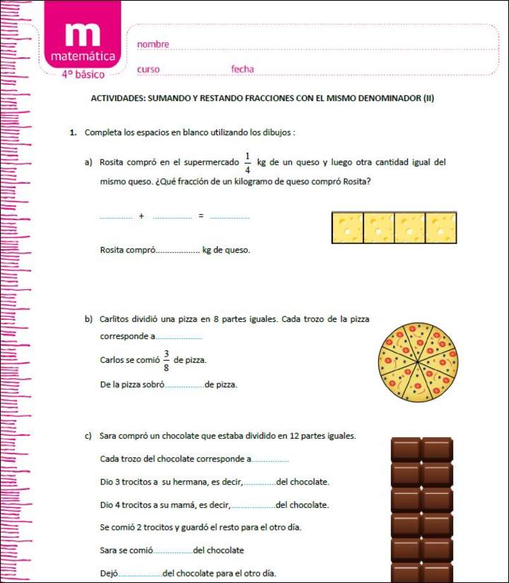 Sumando y restando fracciones con el mismo denominador (II) Sumando y restando fracciones con el mismo denominador (II)