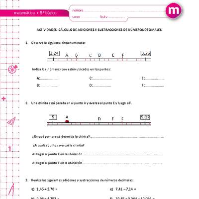 Cálculo de adiciones y sustracciones de números decimales Cálculo de adiciones y sustracciones de números decimales