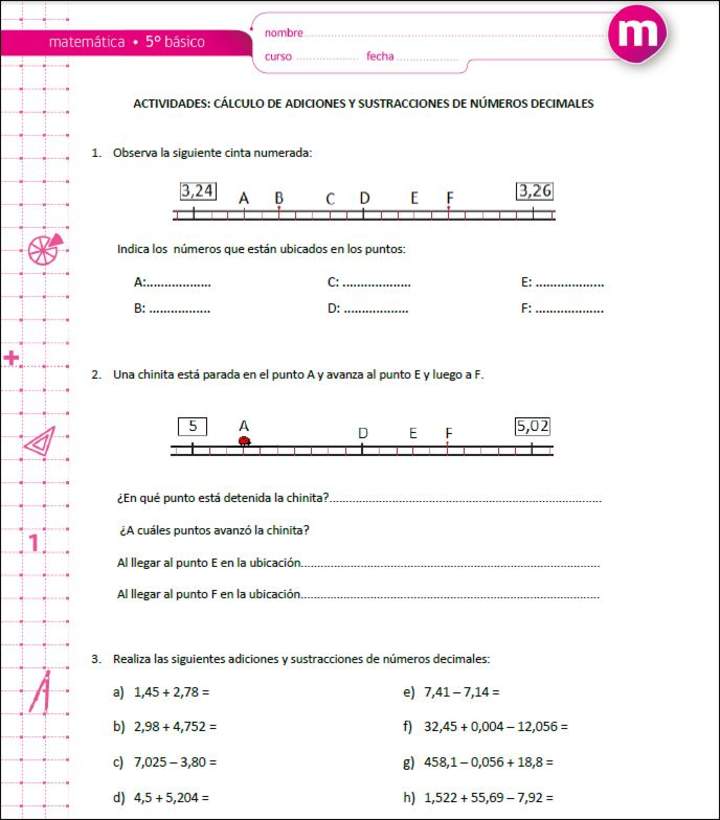 Cálculo de adiciones y sustracciones de números decimales Cálculo de adiciones y sustracciones de números decimales