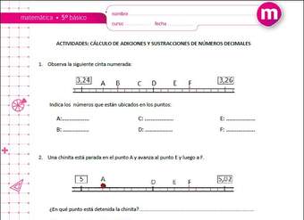 Cálculo de adiciones y sustracciones de números decimales Cálculo de adiciones y sustracciones de números decimales