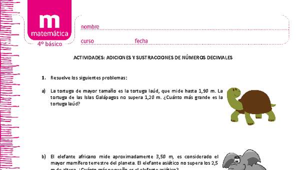 Adiciones y sustracciones de números decimales Adiciones y sustracciones de números decimales