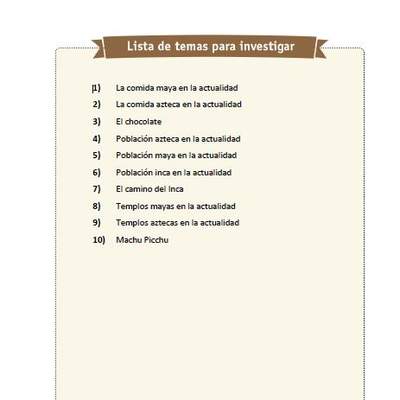 Temas de investigación para la unidad 2 Temas de investigación para la unidad 2