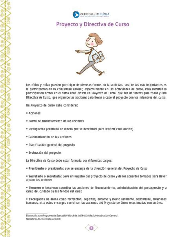 Proyecto y directiva de curso Proyecto y directiva de curso