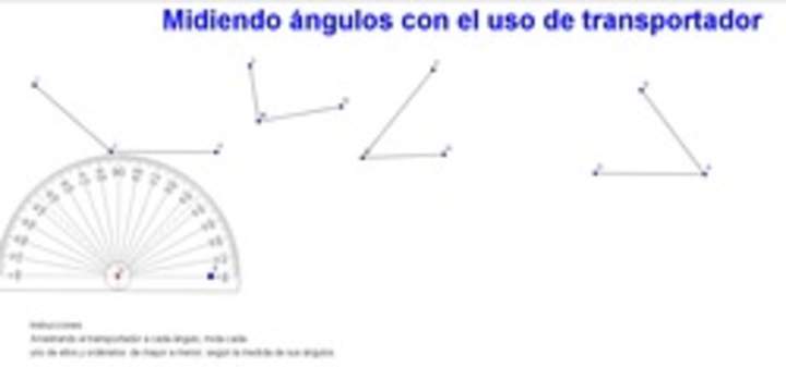 Medir ángulos con el uso del transportador Medir ángulos con el uso del transportador