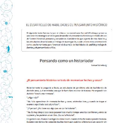 El desarrollo del pensamiento histórico El desarrollo del pensamiento histórico