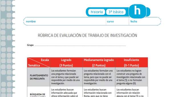 Rúbrica corrección trabajo de investigación Rúbrica corrección trabajo de investigación