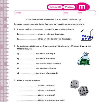 Empleo de términos seguro, posible e imposible (I) Empleo de términos seguro, posible e imposible (I)