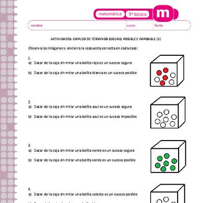 Empleo de términos seguro, posible e imposible (II) Empleo de términos seguro, posible e imposible (II)