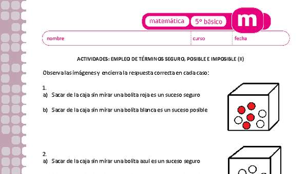 Empleo de términos seguro, posible e imposible (II) Empleo de términos seguro, posible e imposible (II)