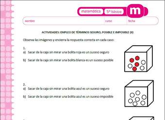 Empleo de términos seguro, posible e imposible (II) Empleo de términos seguro, posible e imposible (II)