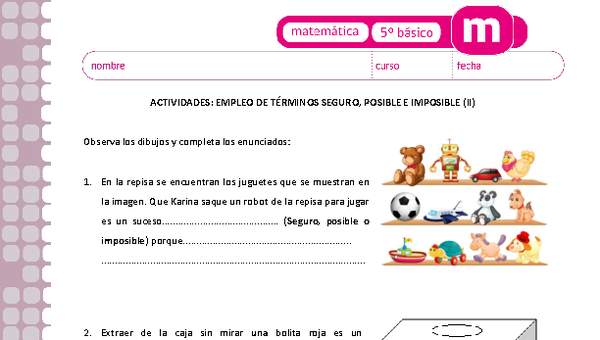 Empleo de términos seguro, posible e imposible (III) Empleo de términos seguro, posible e imposible (III)