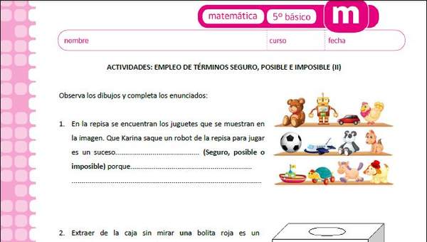 Empleo de términos seguro, posible e imposible (III) Empleo de términos seguro, posible e imposible (III)