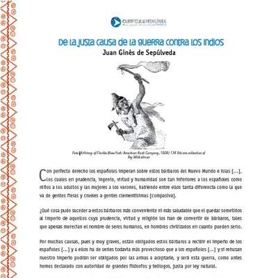 De la justa causa de la guerra contra los indios De la justa causa de la guerra contra los indios